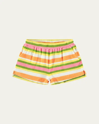 MOLO GIRL'S ANGEL STRIPED COTTON TERRY SHORTS