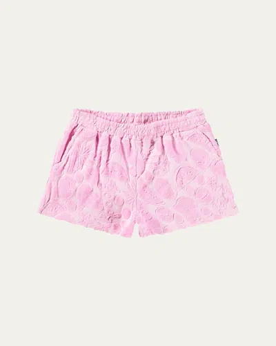 Molo Kids' Girl's Angel Textured Woven Shorts In Fruity Towelling