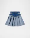 Molo Girl's Becca Two-tone Denim Skirt
