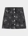 Molo Girl's Bera Printed Denim Mini Skirt In Giddy-up Denim