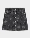 Molo Girl's Bera Printed Denim Mini Skirt In Giddy-up Denim