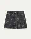 Molo Girl's Bera Printed Denim Mini Skirt In Giddy-up Denim