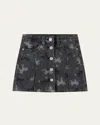 Molo Girl's Bera Printed Denim Mini Skirt In Giddy-up Denim