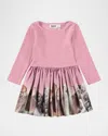 Molo Kids' Girl's Candi Poplin-skirt Dress In Pink
