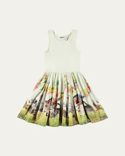 Molo Kids' Girl's Cassandra Printed Combo Dress In Joy Run