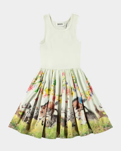 MOLO GIRL'S CASSANDRA PRINTED COMBO DRESS