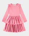 Molo Girl's Cathi Long-sleeve Dress In Pink