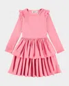 Molo Girl's Cathi Long-sleeve Dress In Pink