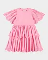 Molo Girl's Ceelia Eyelet Embroidered Dress In Pink Lemonade