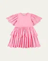 Molo Girl's Ceelia Eyelet Embroidered Dress In Pink Lemonade