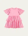 Molo Girl's Ceelia Eyelet Embroidered Dress In Pink Lemonade