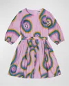 Molo Girl's Choly Happy Face Puff Sleeve Dress In Accelerating Smiles