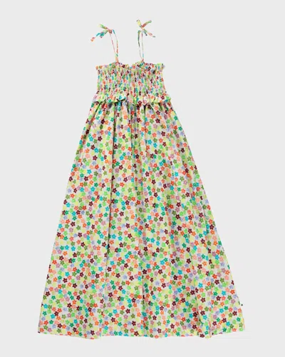 Molo Kids' Girl's Chrystal Floral Smocked Dress In Flower Petit
