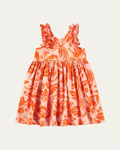 Molo Kids' Girl's Cicely Sleeveless Dress In Peachy Nature