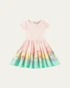 Molo Girl's Cissa Graphic Combo Dress In Wave Jumping