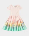 Molo Girl's Cissa Graphic Combo Dress In Wave Jumping