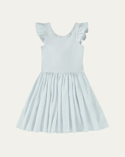 Molo Kids' Girl's Cloudia Combo Dress In Skywriting