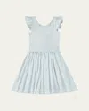 Molo Girl's Cloudia Combo Dress In Skywriting