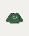Molo Girl's Disc Organic Cotton Sweatshirt In Green