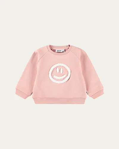 Molo Kids' Girl's Disc Organic Cotton Sweatshirt In Pink