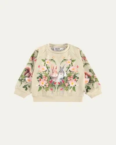 Molo Kids' Girl's Disc Sweatshirt In Neutral