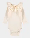 Molo Girl's Faye Ruffle-collar Bodysuit In Neutral