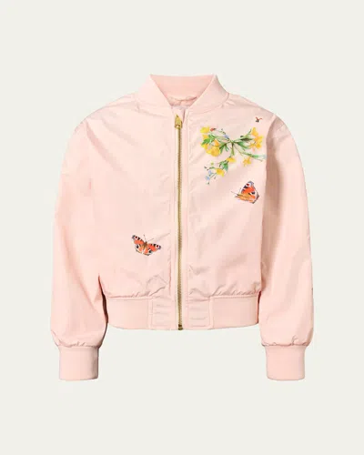 Molo Kids' Little Girl's & Girl's Haliva Printed Bomber Jacket In Pink