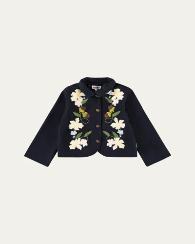 MOLO GIRL'S HARMONY FLORAL EMBROIDERED JACKET