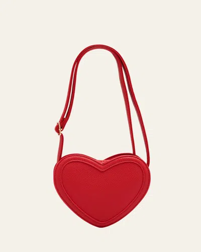 Molo Kids' Girl's Heart Crossbody Bag In Red