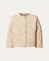 Molo Girl's Holley Quilted Horse Jacket In Brazilian Sand