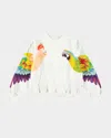 Molo Girl's Marge Printed Sweatshirt In Magic Parrots