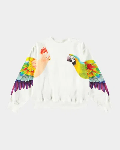 Molo Kids' Girl's Marge Printed Sweatshirt In Magic Parrots