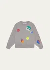 Molo Marge Sequin-embellished Sweatshirt In Grey Melange