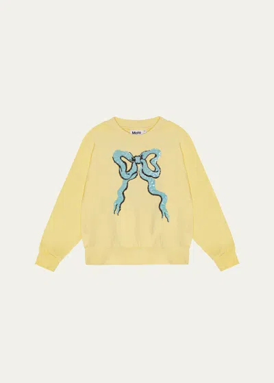Molo Girl's Marge Sequin Sweatshirt In Sequin Bow