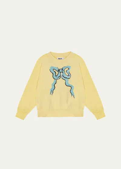 Molo Girl's Marge Sequin Sweatshirt In Sequin Bow