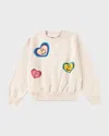 Molo Organic Cotton Sweatshirt In Sequin Hearts
