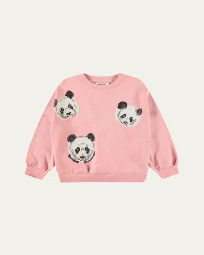 Molo Kids' Marika Sequined Cotton Jersey Sweatshirt In Rosequartz
