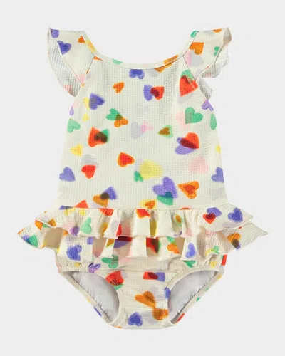 Molo Kids' Printed Lycra One Piece Swimsuit In Multicolor