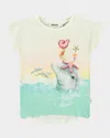 Molo Multicolor T-shirt For Girl With Dolphin In Wave Jumping