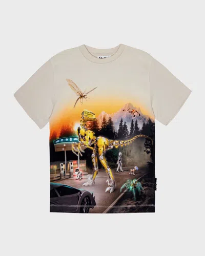 Molo Kids' Girl's Riley Robotics Graphic T-shirt In Virtual Scenery