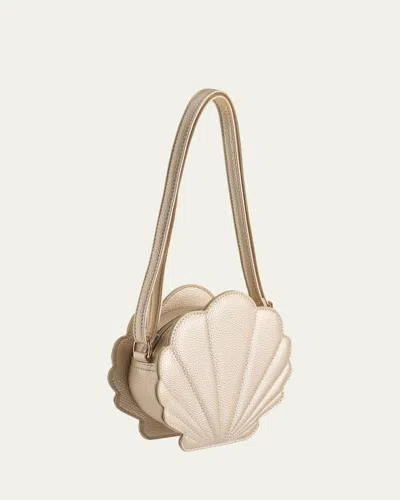 Molo Kids' Girl's Seashell Faux Leather Crossbody Bag In Neutral