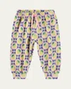 Molo Kids' Girl's Simeon Floral-print Sweatpants In Vintage Berries