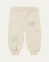Molo Girl's Sol Knit Floral Intarsia Pants In Pastel Flora