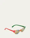 Molo Girl's Sola Plastic Cat-eye Sunglasses In Rainbow Light