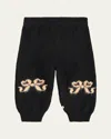 Molo Girl's Solana Fancy Bows Wool Pants In Black