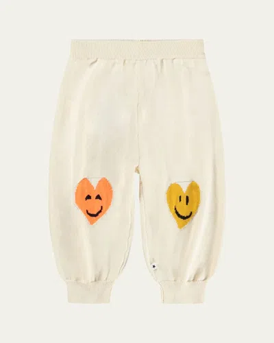 Molo Kids' Girl's Solana Heart Vibes Jogger Pants In White