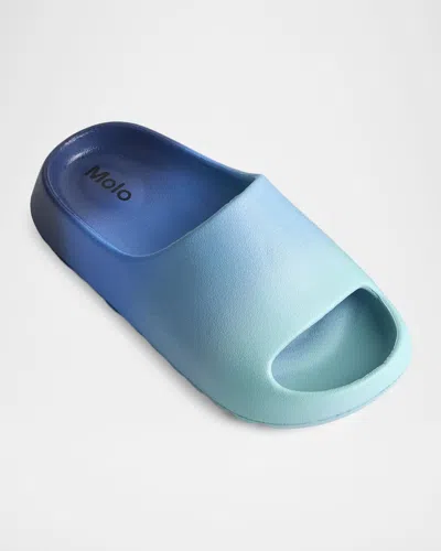 Molo Girl's Zion Pool Slide Sandals, Kid In Blue