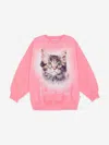 Molo Teen Girls Pink Cat Cotton Sweatshirt In Pink