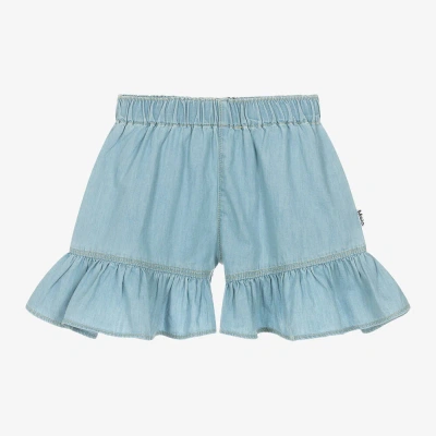 Molo Kids' Girls Blue Chambray Shorts