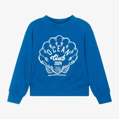 Molo Kids' Girls Blue Cotton Shell Sweatshirt